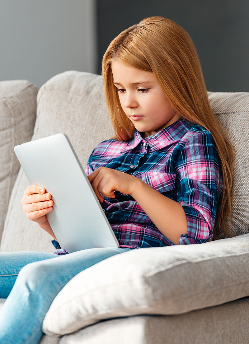 Child using a tablet